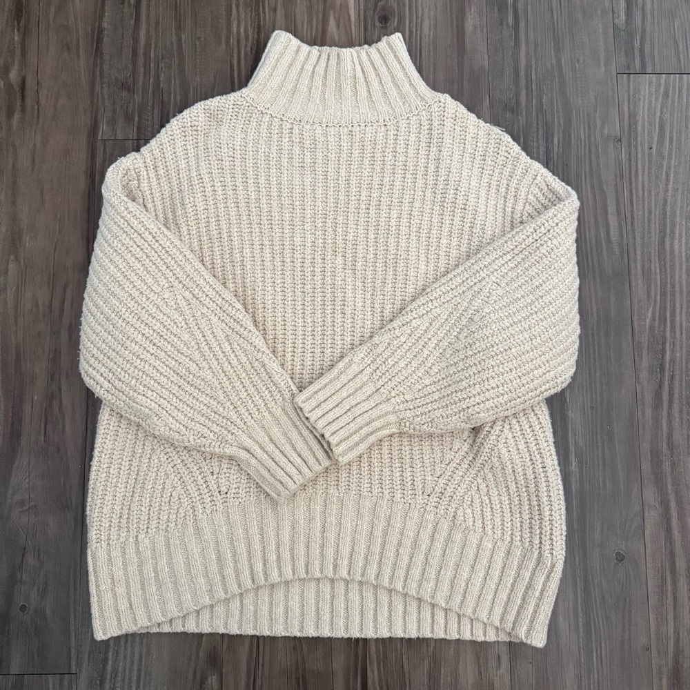 Anthropologie Cream Turtleneck Sweater